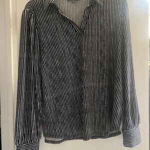 Adrianna Papell Black and White Long Sleeved Shirt L